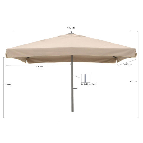 Shadowline Java parasol 450x450cm - Laagste prijsgarantie! afbeelding2 - 1