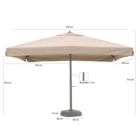 Shadowline Java parasol 450x450cm - Laagste prijsgarantie! afbeelding2 - 1