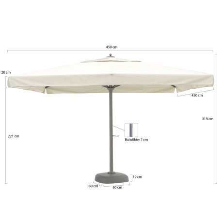 Shadowline Java parasol 450x450cm - Laagste prijsgarantie! afbeelding2 - 1