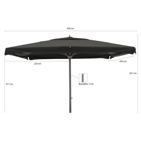 Shadowline Java parasol 450x450cm - Laagste prijsgarantie! afbeelding2 - 1