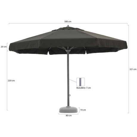 Shadowline Java parasol ø 500cm - Laagste prijsgarantie! afbeelding2 - 1