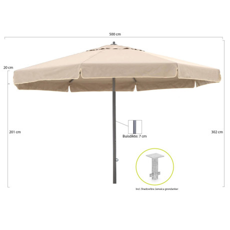 Shadowline Java parasol ø 500cm - Laagste prijsgarantie! afbeelding2 - 1