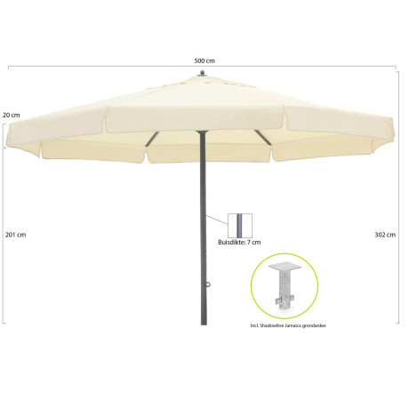 Shadowline Java parasol ø 500cm - Laagste prijsgarantie! afbeelding2 - 1