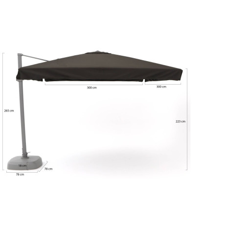 Shadowline Miami zweefparasol 300x300cm - Laagste prijsgarantie! afbeelding2 - 1