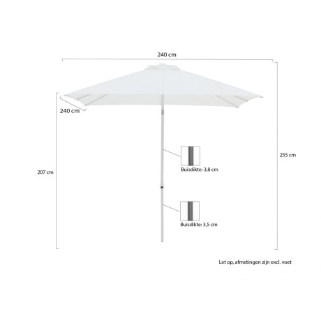 Shadowline Push-up parasol 240x240cm - Laagste prijsgarantie! afbeelding2 - 1