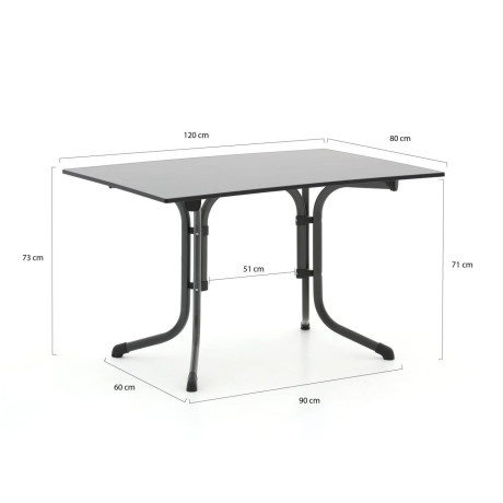 Sieger Vivodur klaptafel 120x80x73cm - Laagste prijsgarantie! afbeelding2 - 1