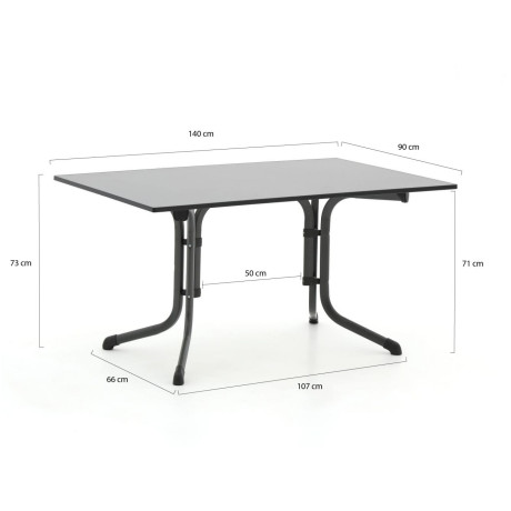 Sieger Vivodur klaptafel 140x90x73cm - Laagste prijsgarantie! afbeelding2 - 1