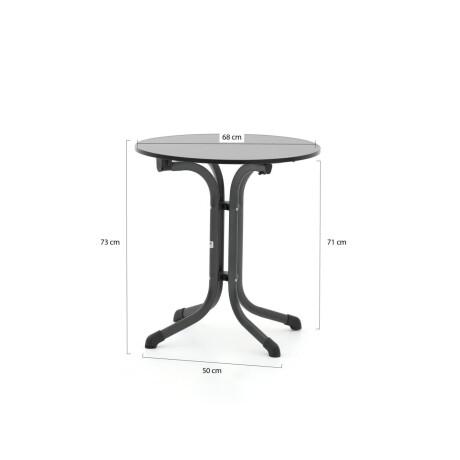 Sieger Vivodur klaptafel ø 68cm (h:73cm) - Laagste prijsgarantie! afbeelding2 - 1