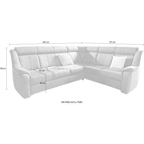 sit&more Hoekbank Basel L-vorm optioneel met relaxfunctie afbeelding2 - 1