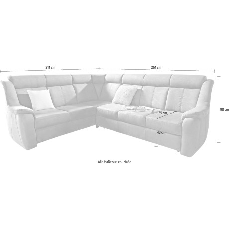 sit&more Hoekbank Basel L-vorm optioneel met relaxfunctie afbeelding2 - 1