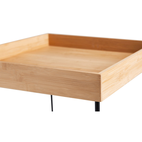 Soof houten bijzettafel bamboe - 40 x 40 cm afbeelding2 - 1