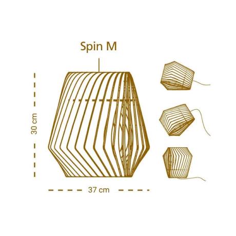 Spin M houten lampenkap medium - Ø 37 cm afbeelding2 - 1