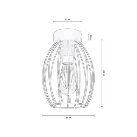 SPOT Light Plafondlamp GUNNAR Moderne kooi-look, van metaal en eikenhout afbeelding2 - 1