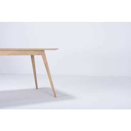 Stafa table houten eettafel whitewash - met linoleum tafelblad nero - 180 x 90 cm afbeelding2 - 1