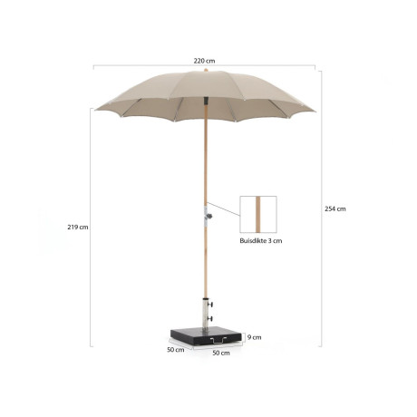 Suncomfort by Glatz Rustico parasol ø 220cm - Laagste prijsgarantie! afbeelding2 - 1