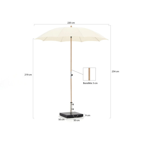 Suncomfort by Glatz Rustico parasol ø 220cm - Laagste prijsgarantie! afbeelding2 - 1