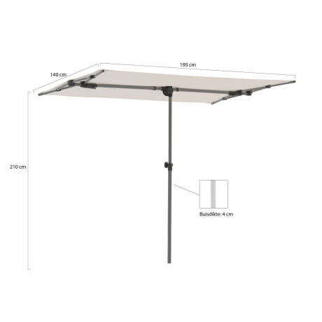 Suncomfort Flex-Roof parasol 195x140cm - Laagste prijsgarantie! afbeelding2 - 1