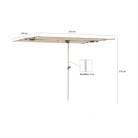 Suncomfort Flex-Roof parasol 210x150cm - Laagste prijsgarantie! afbeelding2 - 1