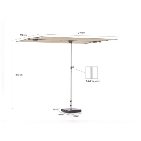 Suncomfort Flex-Roof parasol 210x150cm - Laagste prijsgarantie! afbeelding2 - 1