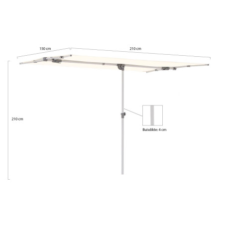 Suncomfort Flex-Roof parasol 210x150cm - Laagste prijsgarantie! afbeelding2 - 1