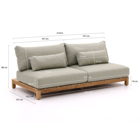 SUNS Portofino lounge tuinbank 2-zits links/rechts 214cm - Laagste prijsgarantie! afbeelding2 - 1