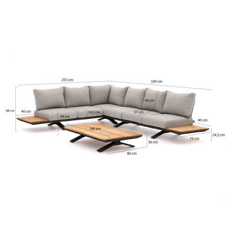 SUNS Stockholm hoek loungeset 3-delig links - Laagste prijsgarantie! afbeelding2 - 1