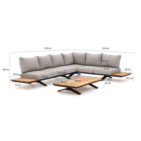 SUNS Stockholm hoek loungeset 3-delig rechts - Laagste prijsgarantie! afbeelding2 - 1