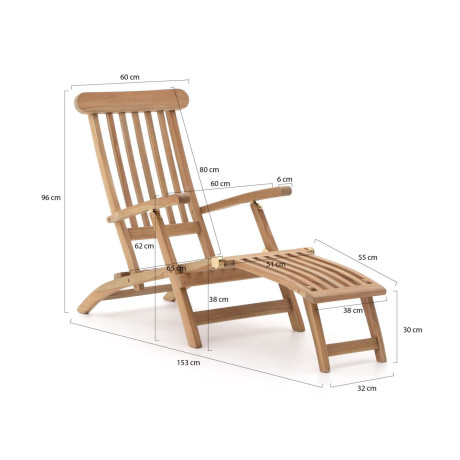 Sunyard Country Deckchair - Laagste prijsgarantie! afbeelding2 - 1