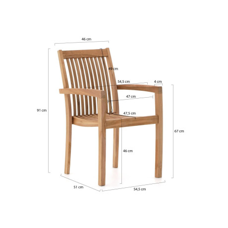 Sunyard Jakarta/Liverpool 210cm dining tuinset 7-delig stapelbaar - Laagste prijsgarantie! afbeelding2 - 1