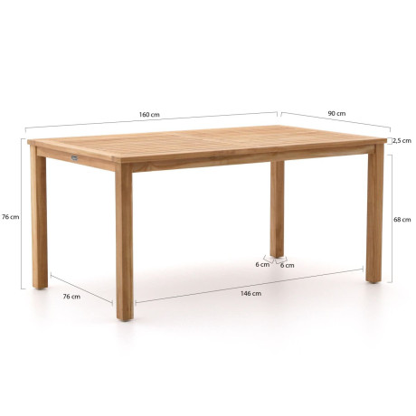 Sunyard Liverpool dining tuintafel 160x90cm - Laagste prijsgarantie! afbeelding2 - 1