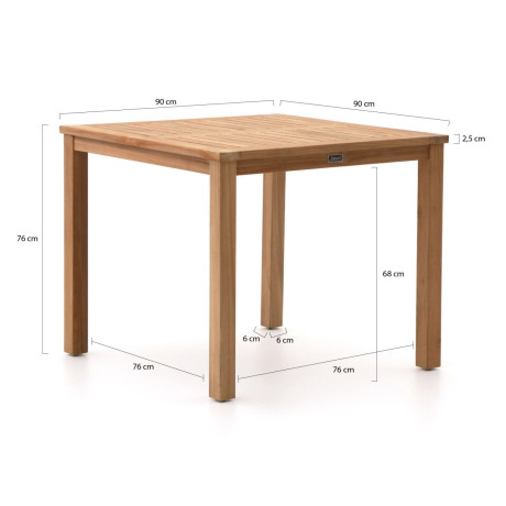 Sunyard Liverpool dining tuintafel 90x90cm - Laagste prijsgarantie! afbeelding2 - 1