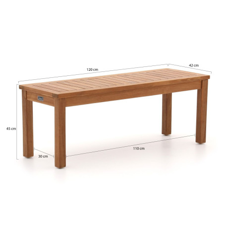 Sunyard Manchester picknickbank 120x42x45cm - Laagste prijsgarantie! afbeelding2 - 1