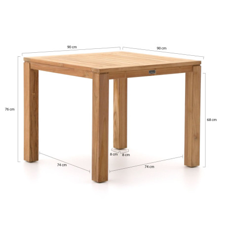 Sunyard Oxford dining tuintafel 90x90 cm - Laagste prijsgarantie! afbeelding2 - 1