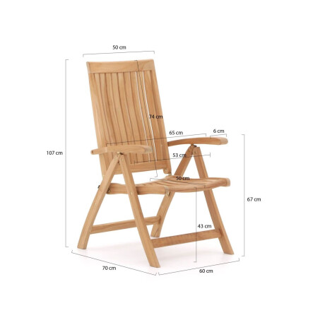 Sunyard Oxford/Liverpool 210cm dining tuinset 7-delig verstelbaar - Laagste prijsgarantie! afbeelding2 - 1