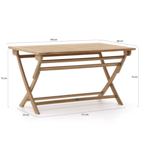 Sunyard Preston klaptafel 140x80x75cm - Laagste prijsgarantie! afbeelding2 - 1