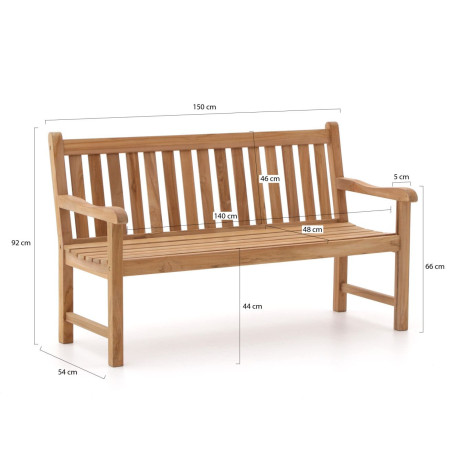 Sunyard Wales tuinbank 150cm - Laagste prijsgarantie! afbeelding2 - 1