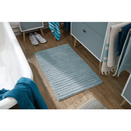 TOM TAILOR HOME Badmat Cotton Stripes Unikleurig, gestreept, puur katoen, reliëfeffect (1 stuk) afbeelding2 - 1