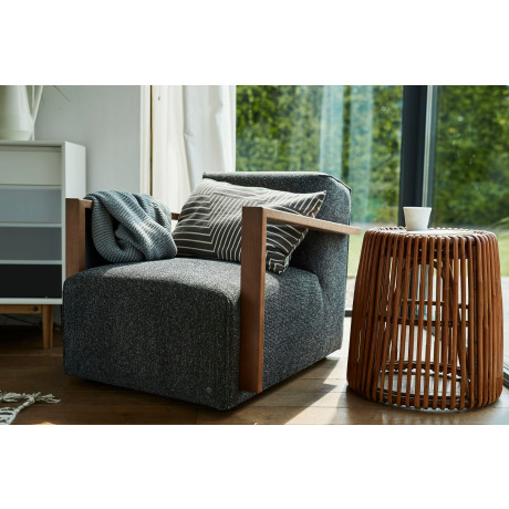 TOM TAILOR HOME Bijzettafel T-RATTAN SIDE TABLE HIGH hoge bijzettafel van rotan met plaat van gerecyclede teakhout afbeelding2 - 1