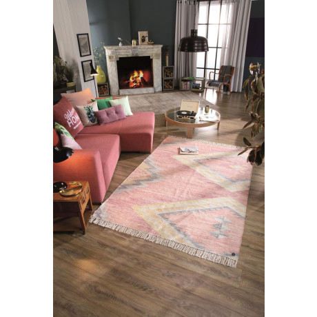 TOM TAILOR HOME Vloerkleed Vintage ZigZag met de hand geweven, met franje, boho-stijl afbeelding2 - 1