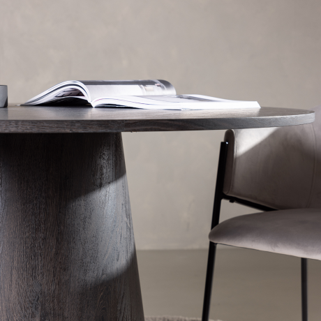 Trude houten eettafel donkerbruin - Ø 120 cm afbeelding2 - 1