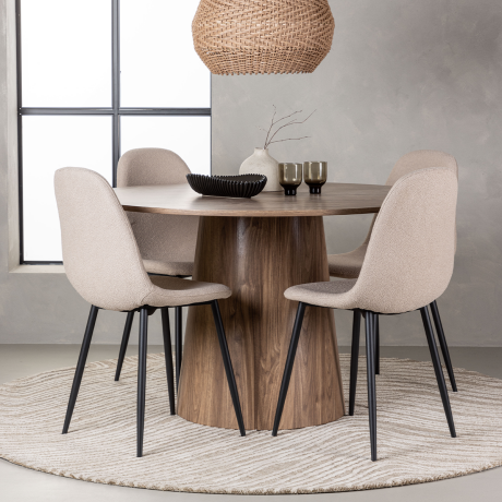 Trude houten eettafel naturel hout Ø 120 cm afbeelding2 - 1