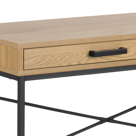 Vic houten bureau naturel - met opbergvak - 110 x 45 cm afbeelding2 - 1