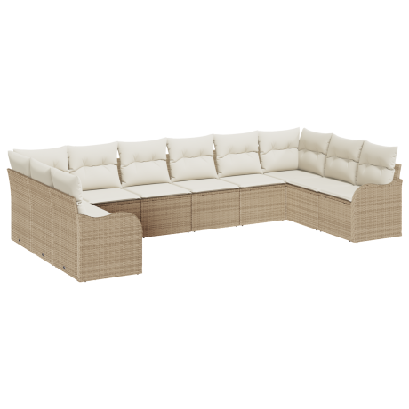 vidaXL Tuin Sofa Set Beige 344 x 177,5 x 85 cm poly rattan afbeelding2 - 1