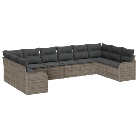 vidaXL Tuin Sofa Set Grijs 344 x 177,5 x 85 cm poly rattan afbeelding2 - 1