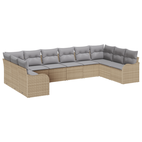 vidaXL Tuin Sofa Set Beige 344 x 177,5 x 85 cm poly rattan afbeelding2 - 1