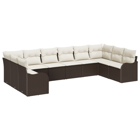 vidaXL Tuin Sofa Set Bruin 344 x 177,5 x 85 cm poly rattan afbeelding2 - 1