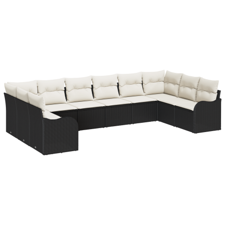 vidaXL Tuin Sofa Set Zwart 344 x 177,5 x 85 cm poly rattan afbeelding2 - 1
