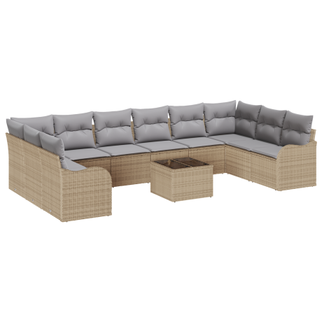vidaXL Tuin Sofa Set Beige 55 x 55 x 37 cm poly rattan afbeelding2 - 1