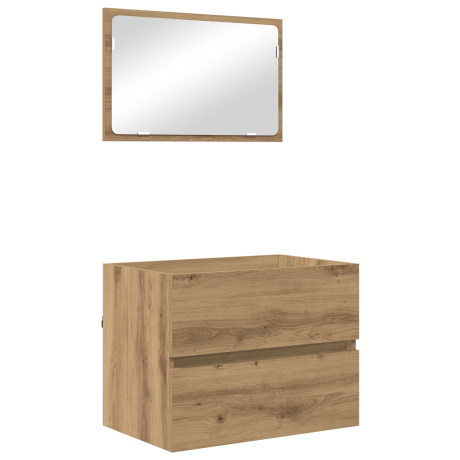 vidaXL Badkamermeubelset 2 pcs Artisan Eiken Geperst Hout en Metaal afbeelding2 - 1