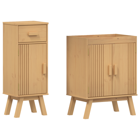 vidaXL 2-delige badkamermeubelset van massief grenenhout afbeelding2 - 1